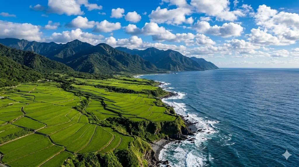 頭城海邊衝浪者與浪花拍打的清晨場景示意圖